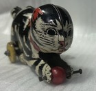 Vintage 1942 Chein Tin Litho Cat Toy Pull Toy Made In Usa Wind-up 