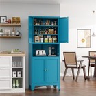 69  Freestanding Cupboard Pantry Metal Storage Cabinet With Doors And Shelves