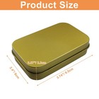6 Pcs Metal Hinged Tins Box Container  Small Rectangular  Gold