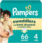 Pampers 66 Pack Swaddlers White Unisex Size 4 Disposable Baby Diapers