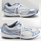 Ryka Dash 2 Blue white Leather fabric Lace-up Walking Training Shoes-women s 9 5