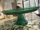 Anchor Hocking Green Wexford Dome Cake Stand punch Bowl 1967-98 Made In Usa 12 d