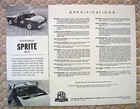 Austin Healey Official Sprite Mk Iii Sales Sheet Brochure 1964 Usa Edition