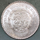 Mexico 1965    Un Peso   Brilliant Uncirculated   mint  Marks Below The Ear