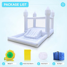 Inflatable White Bounce House For Kids With Ul Blower-portable  Large Ball Pool