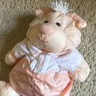 Vintage Fisher-price Puffalump Bear Stuffed Animal 1986 Model 8006 Pink Overalls