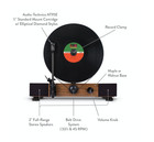 Gramovox  classic  Floating Record Vertical Turntable Walnut Wood Finish