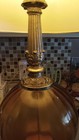 Vintage Mid-century Modern Amber 11  Globe Table Lamp 32  Tall   Original Shade
