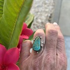 Vintage Sterling Silver Ring Robins Egg Blue Turquoise Size 7 1 2 Estate         