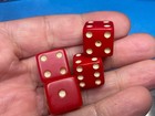          -set Of 4         beautiful Vintage Opaque Red Bakelite  Dice         rb-4