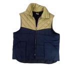 Vintage Wrangler Men s Quilted Vest Two Tone Tan Navy Puffer Workwear- Size Xl