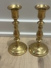 Antique Pair Of Brass Candlestick Holders  2   7    Tall Made In India