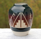 Vintage Native American Signed High Elk Sioux Pottery Vase