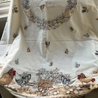 Vtg Wilton Court Rectangle Tablecloth Country Chickens Hens Henrietta 81x60