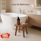 Solid Wood Step Stool 9 3   300lbs Capacity  Walnut  Plant Stand