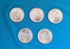 Five 1980 Mexico Una Onza  Casa De Moneda 1 18 Oz Silver Coin Unc  925 Silver