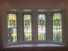 Antique Vintage Stained Glass Window Panel