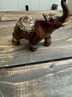 Vintage Wooden Carved Elephant Figurine 