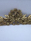 Vintage Ornate Solid Brass Wall Embellishment Ribbon Floral  french Country