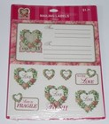 Hallmark Usps Love Die-cut Stamp Set Vtg Floral Lace Heart Mailing Labels 1999 