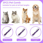 Temapex 3pcs Pet Comb For Grooming Long   Short Haired Cats   Dogs With Stainles