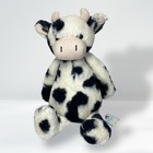 Jellycat Bashful Calf - Medium 12  - Authentic - Black White Cow - New With Tags