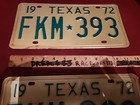 1972 72 Texas License  Plate Pair Set Vintage Antique Classic Car Fkm Chevy  