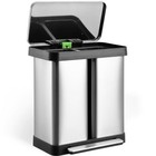 Kitchen Trash Can 2x9 5gallon Garbage Can Recycling Step Can W  Soft-close Lid