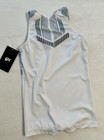 New Gk Elite Gymnastics Singlet Leotard Usa Gray White Bodysuit Boy   s Size  Cxl