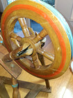 Antique Hungarian Rare Working Spinning Wheel Complete 1800s Flax Thread Fiber