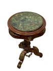 Antique French Empire Marble Top Ormalu Rosewood Plant Stand Pedastal Table