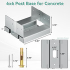 6x6 Post Base For Concrete  10 Pack Pergola Bracket Kit With 1  Standoff