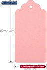 Jijacraft 100pcs Blank Paper Gift Tags With String  4 x 2  Pink Rectangle Craft
