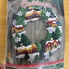 Bucilla Christmas Felt Kit Snow Village Wreath Holiday 86686 New