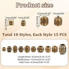 Ahandmaker 150pcs Antique Bronze Alloy Spacer Beads  10 Styles  Tibetan-style  S