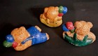 Vintage Lot Of 3 Miniature Teddy Bear Figures