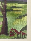 Vintage Fine Petit Point Tapestry Needlepoint Hand Stitched Framed Windmill Tree