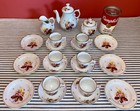 Victorian 1880 s Antique French Child s Toy Tea Set Complete Service For 6 Roses