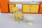 Vintage Lundby Orange Mcm Dollhouse Furniture Kitchen Appliance Stove Sink Lot