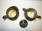 Vintage National  2002 Creamer   Sugar W cover Silver Plate On Copper