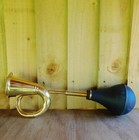 Vintage Brass Taxi Boat Horn Ships Fog Horn Rubber Bulb   15  Long