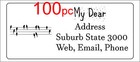 100 Personalised Return Address Label Custom Sticker 56x25mm Birds On Line