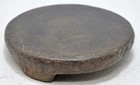 Antique Black Stone Round Small Saffron Grinding Plate Original Old Hand Carved