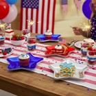 48pcs Star Shaped Paper Plates 9 45inch Disposable Patriotic Party Plates stu   