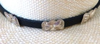 Navajo Joan Begay Hatband Sterling Silver Bowtie Conchos Cut-to-fit Leather Band