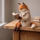 Handmade Needle Felted Fox Sculpture Wool Woodland Animal Ornament Gift