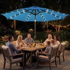 9ft Patio Umbrella W  32 Solar Led Lights Outdoor Table Market Umbrella W  Tilt
