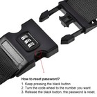 4 X Luggage Straps Suitcase Belts With Buckle Combination Lock 2mx5cm Black