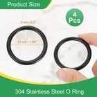 1 4  Metal O Ring  4pcs Seamless 304 Stainless Steel Rings Black 5mm X 35mm