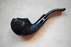 Moretti Pipe Black Rusticated Flower Freehand